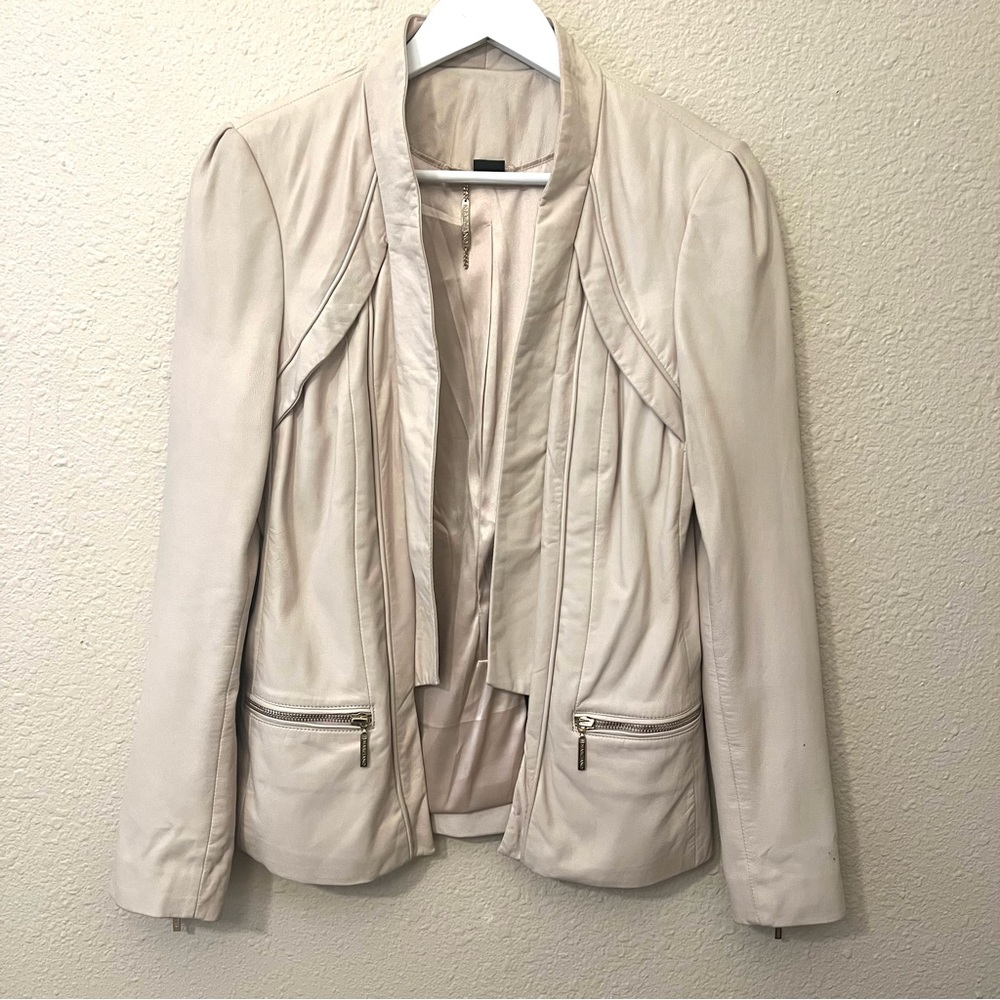 Marciano Women’s lamb leather structured fitted jacket